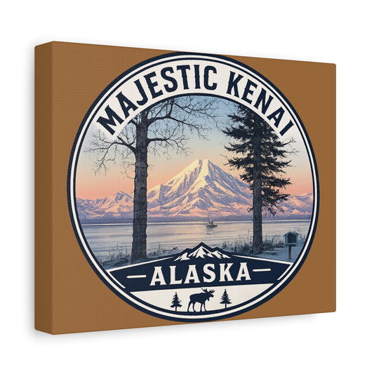 Majestic Mt. Redoubt in Kenai Alaska Canvas Wall Art — Matte Stretched Lake & Mountain Print