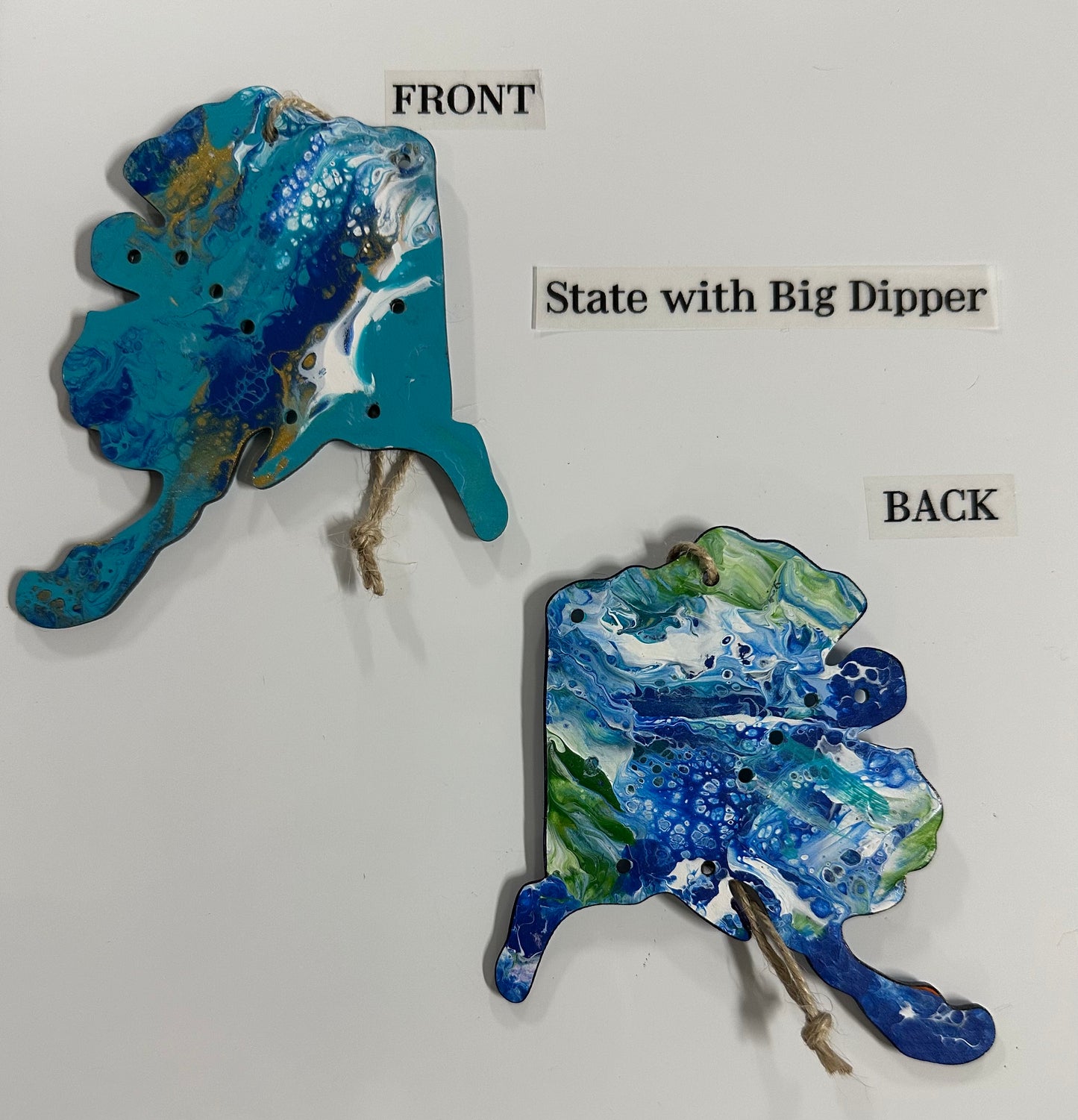STATE OF ALASKA ORNAMENT (With Big Dipper Drilled Out)