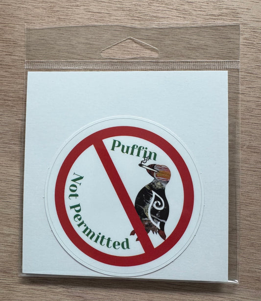 Puffin Not Permitted Sticker