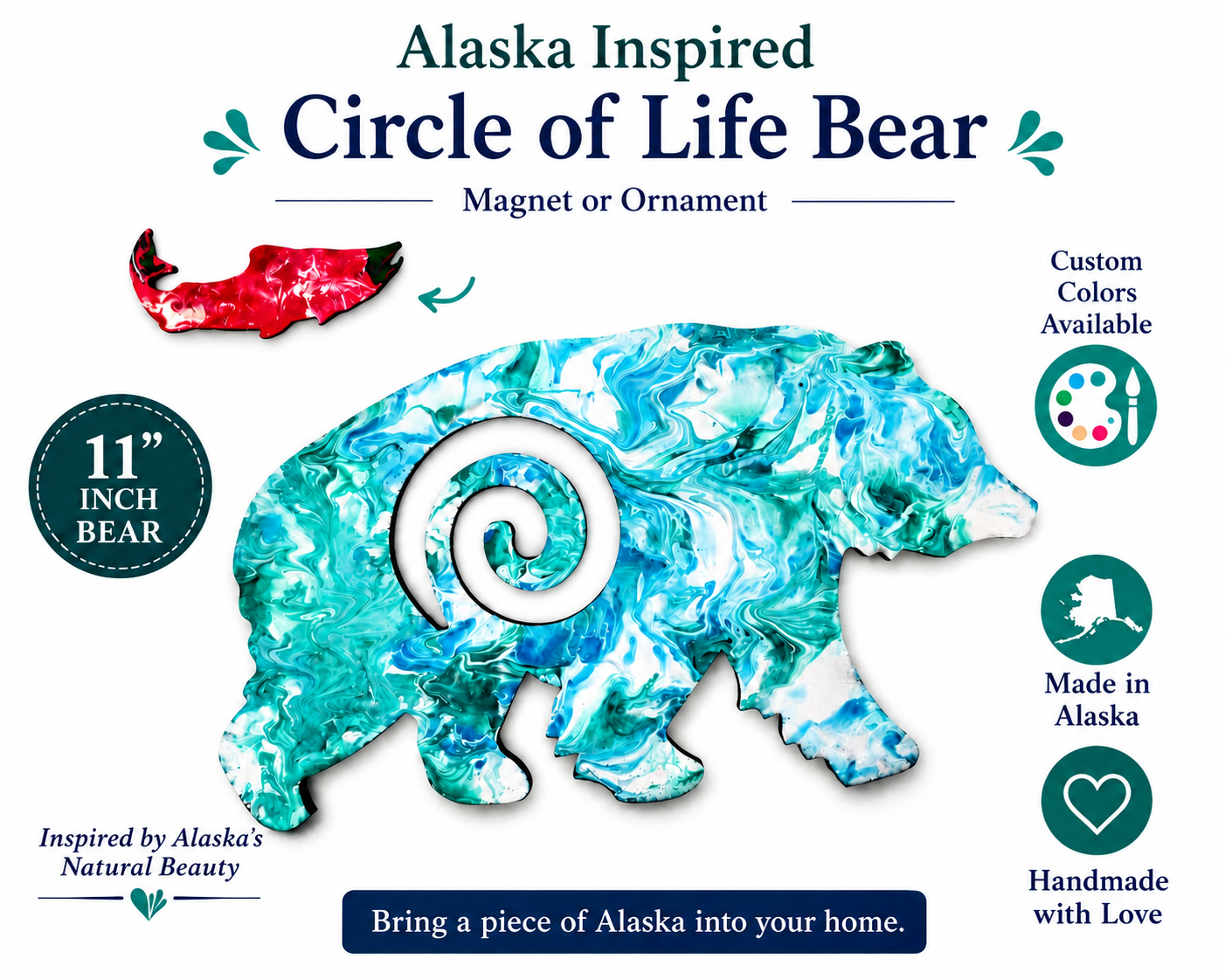 Circle of Life Bear: Reflections of Alaskan Northern Lights Wall Art