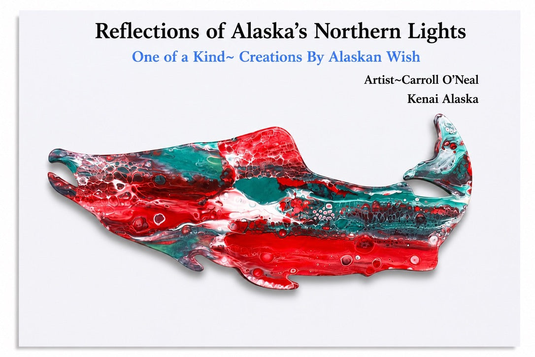 Salmon-Reflections of Alaska's Northern Lights Wall Art