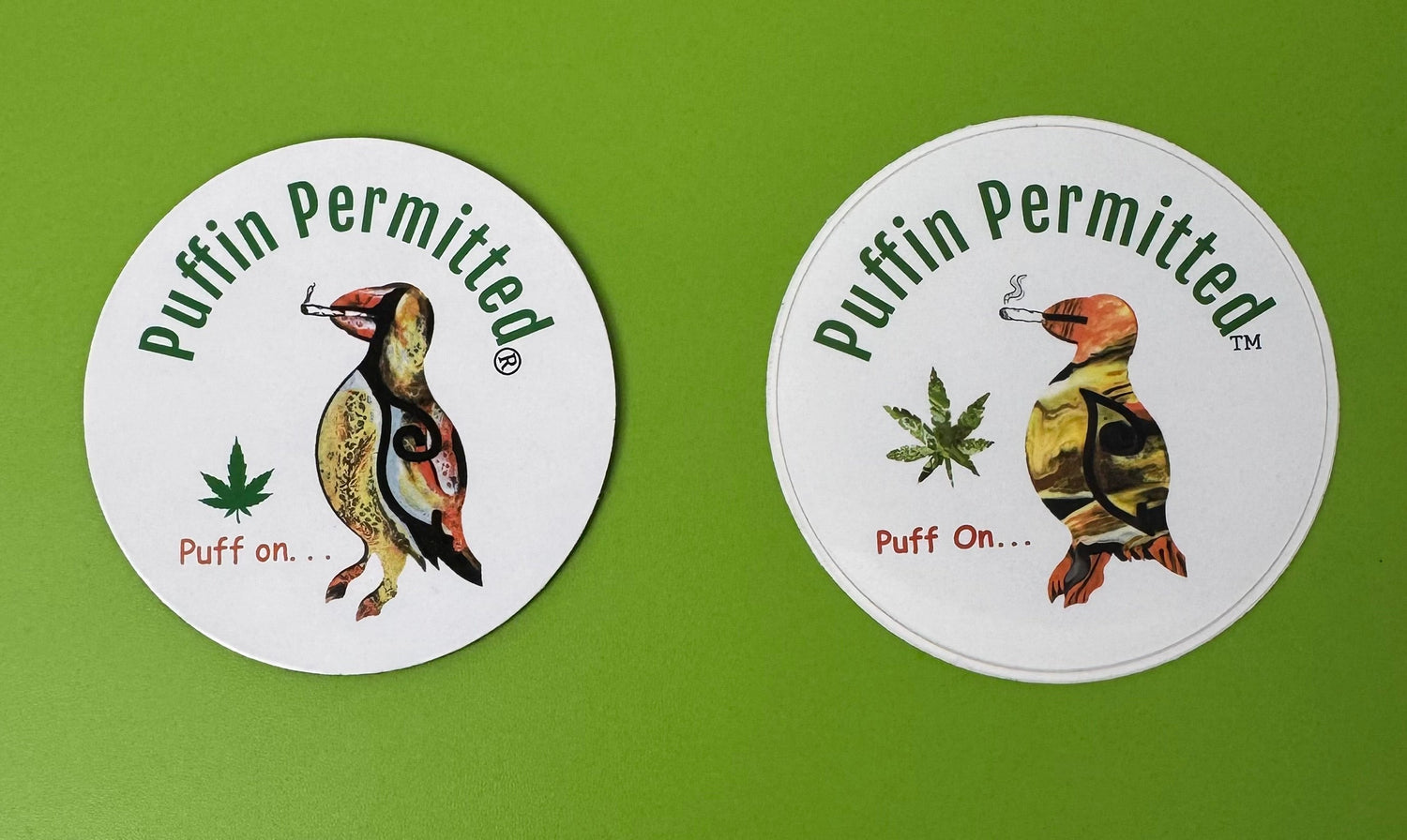 Magnet (left)    Sticker (right)