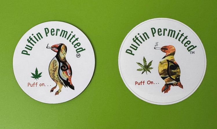 Magnet (left)    Sticker (right)