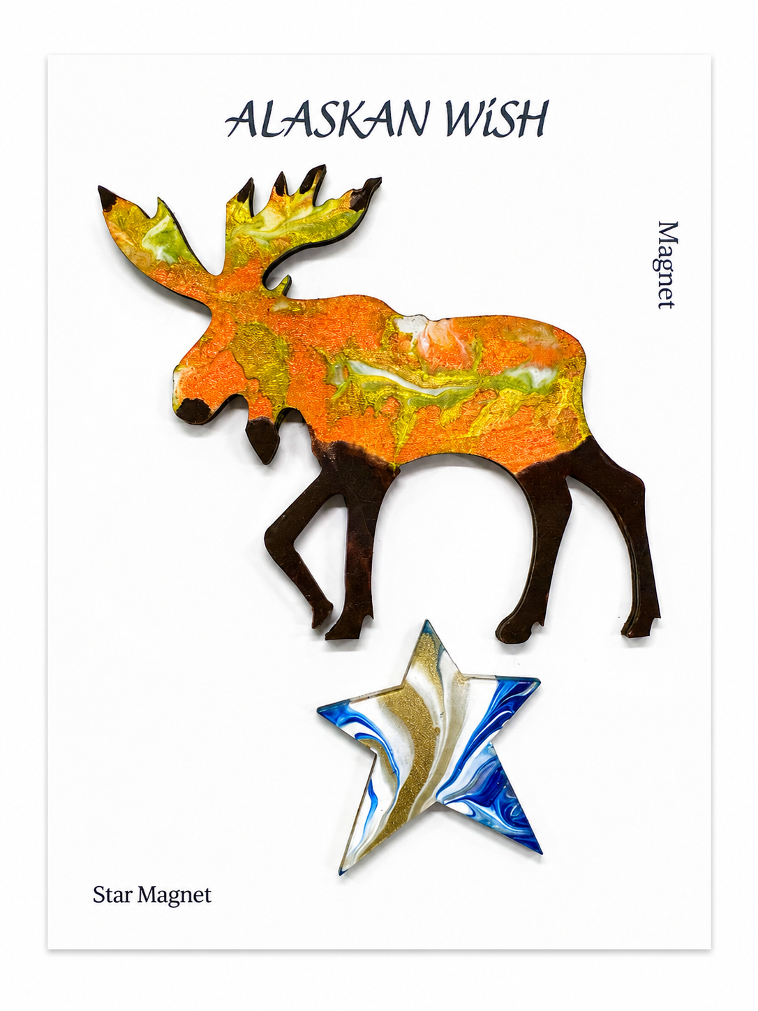 Moose Magnet  /  Hand-Painted / One of a kind / Art