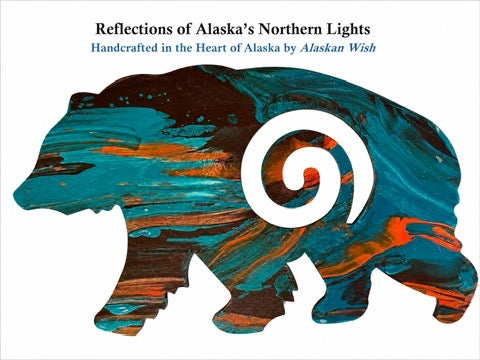 Bear Circle of Life - Reflections of Alaskan Northern Lights Wall Art