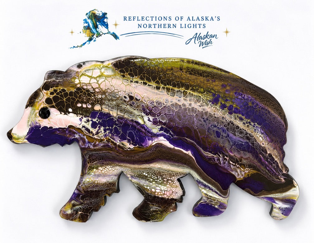 Grizzly Bear Northern Lights Wall Art