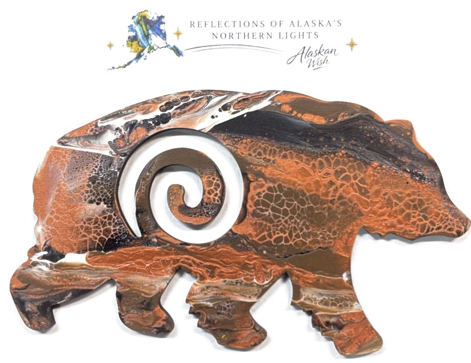Bear Circle of Life - Reflections of Alaskan Northern Lights Wall Art