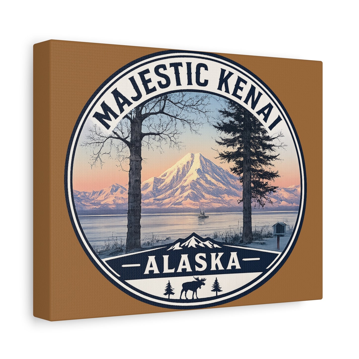 Majestic Mt. Redoubt in Kenai Alaska Canvas Wall Art — Matte Stretched Lake & Mountain Print