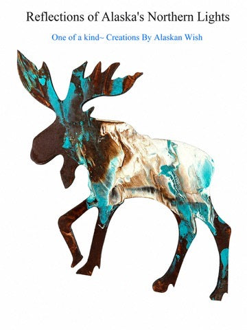 Moose- Reflections of Alaskan Northern Lights Wall Art