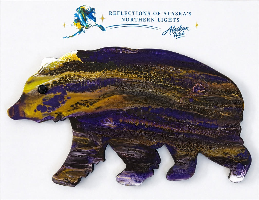 Grizzly Bear Northern Lights Wall Art