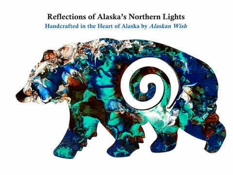 Bear Circle of Life - Reflections of Alaskan Northern Lights Wall Art