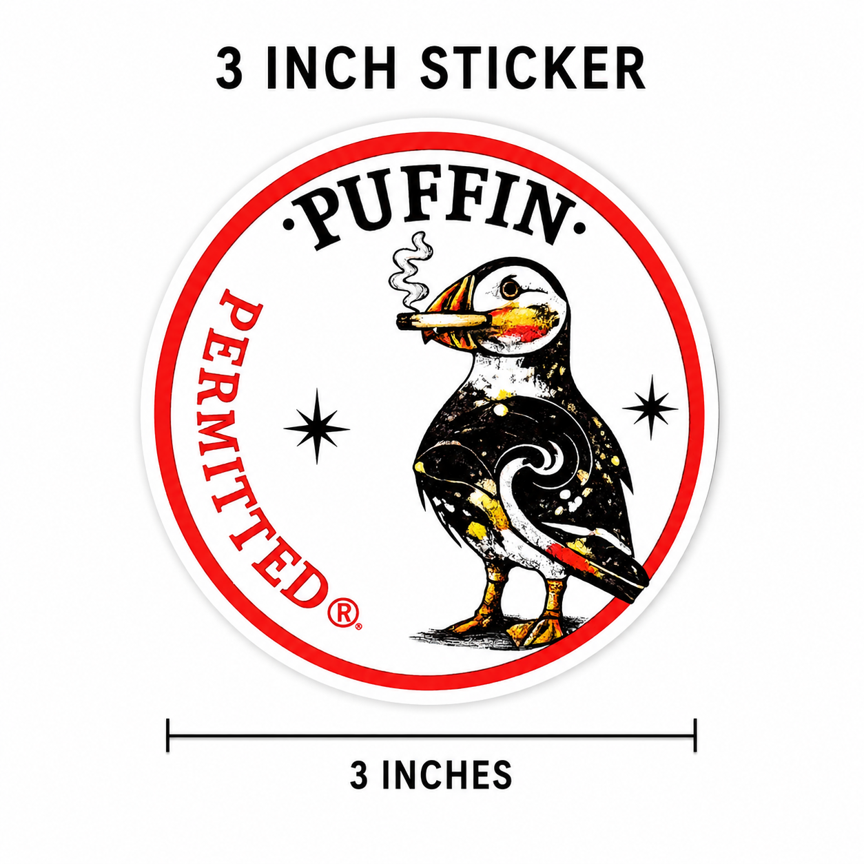 Puffin Permitted Sticker Star