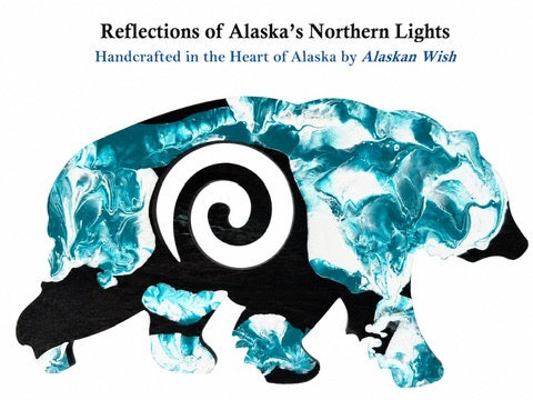 Bear Circle of Life - Reflections of Alaskan Northern Lights Wall Art