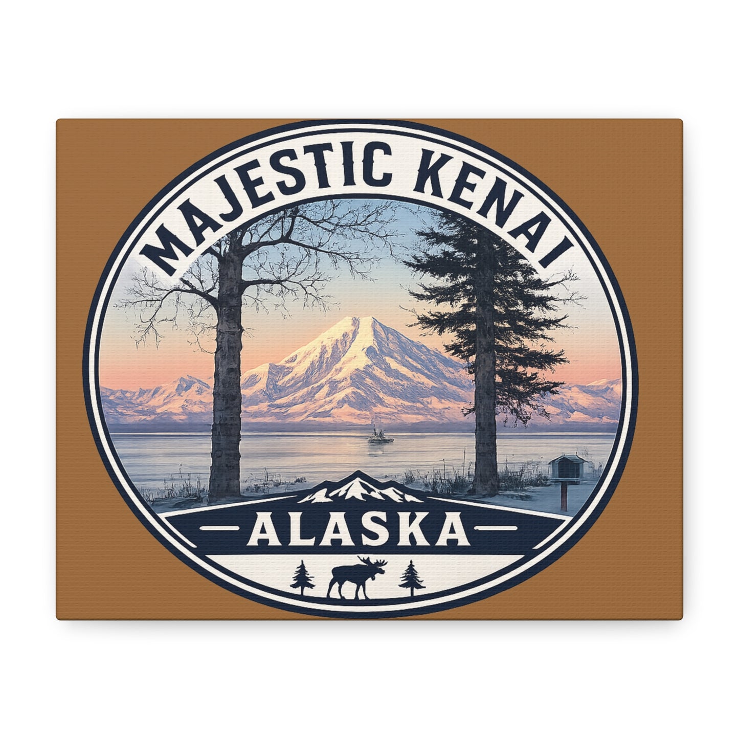 Majestic Mt. Redoubt in Kenai Alaska Canvas Wall Art — Matte Stretched Lake & Mountain Print