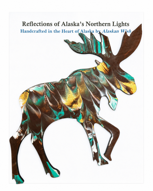 Moose- Reflections of Alaskan Northern Lights Wall Art
