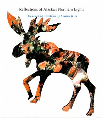 Moose-Reflections of Alaskan Northern Lights Wall Art