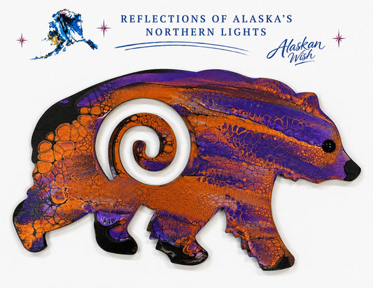 Bear Circle of Life - Reflections of Alaskan Northern Lights Wall Art