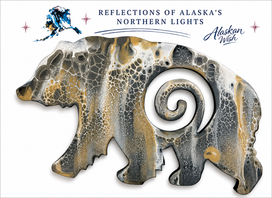 Bear Circle of Life - Reflections of Alaskan Northern Lights Wall Art