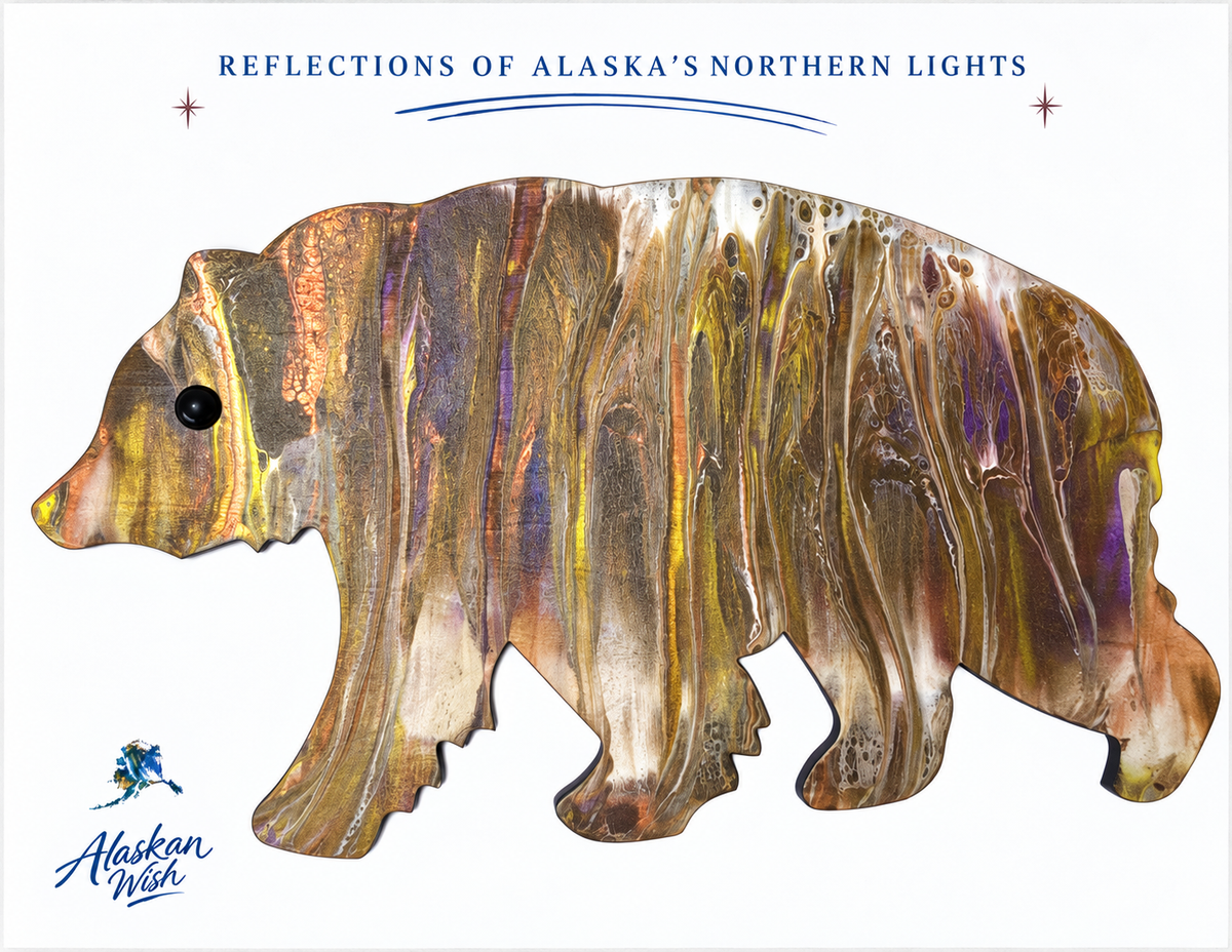 Grizzly Bear Northern Lights Wall Art