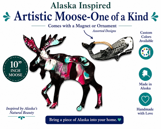 Moose - Reflections of Alaskan Northern Lights Wall Art