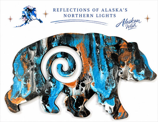 Bear Circle of Life - Reflections of Alaskan Northern Lights Wall Art