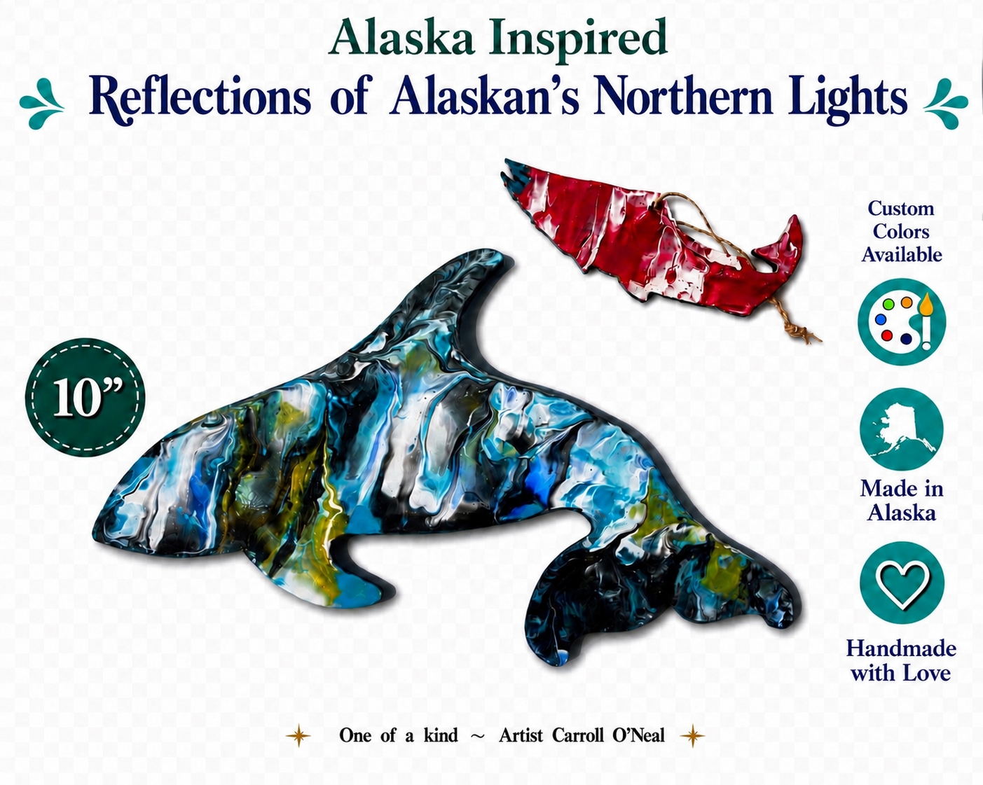 Orca - Reflections of Alaskan Northern Lights Wall Art