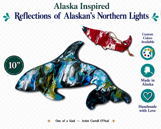 Orca - Reflections of Alaskan Northern Lights Wall Art