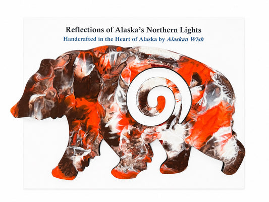 Bear Circle of Life - Reflections of Alaskan Northern Lights Wall Art