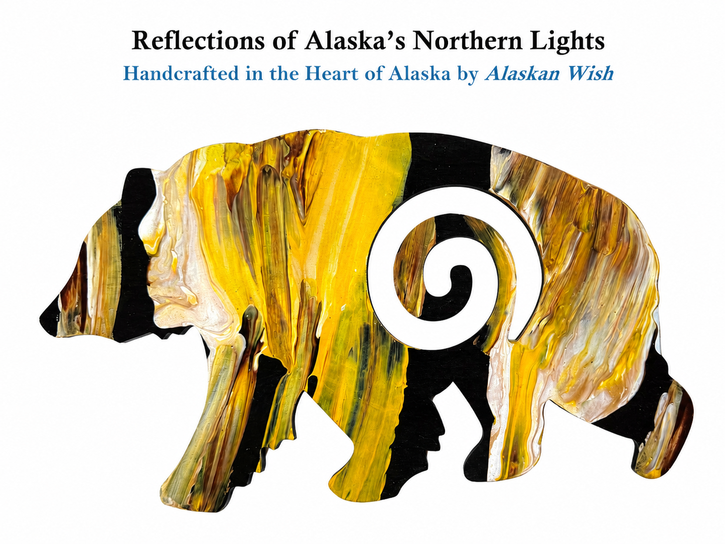 Bear Circle of Life - Reflections of Alaskan Northern Lights Wall Art