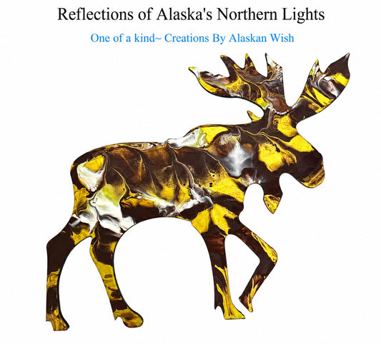 Moose- Reflections of Alaskan Northern Lights Wall Art