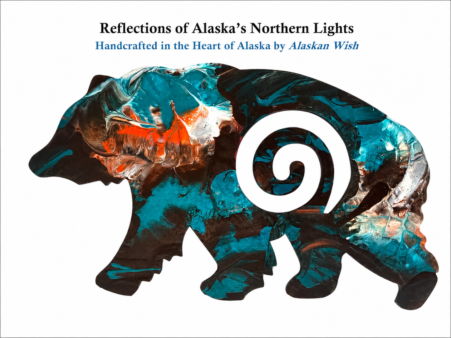 Bear Circle of Life - Reflections of Alaskan Northern Lights Wall Art