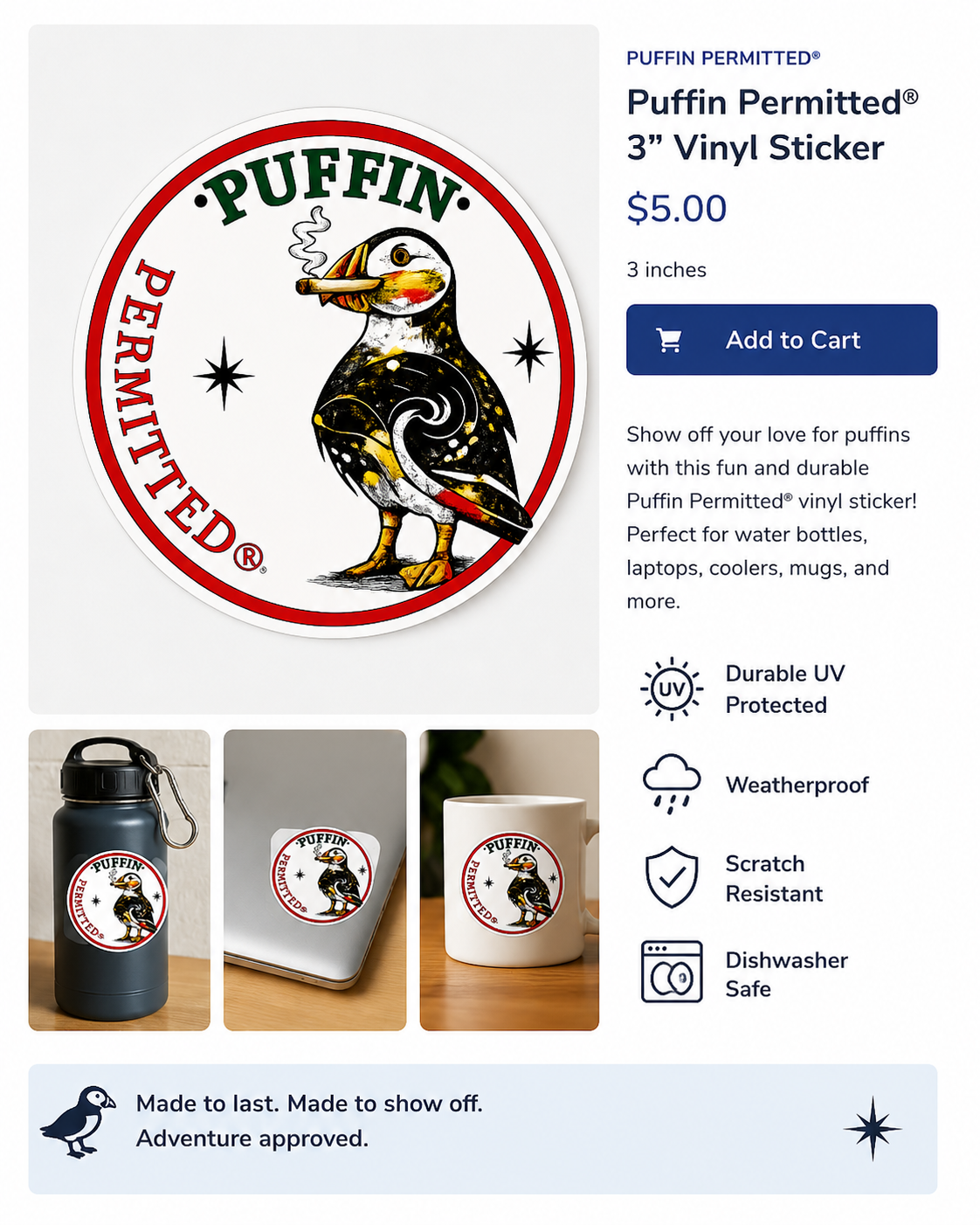 Puffin Permitted Sticker Star