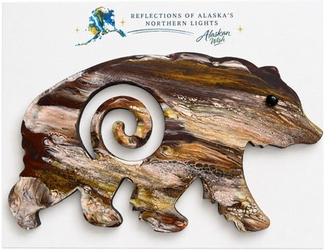 Bear Circle of Life - Reflections of Alaskan Northern Lights Wall Art