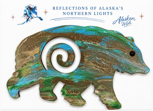 Bear Circle of Life - Reflections of Alaskan Northern Lights Wall Art