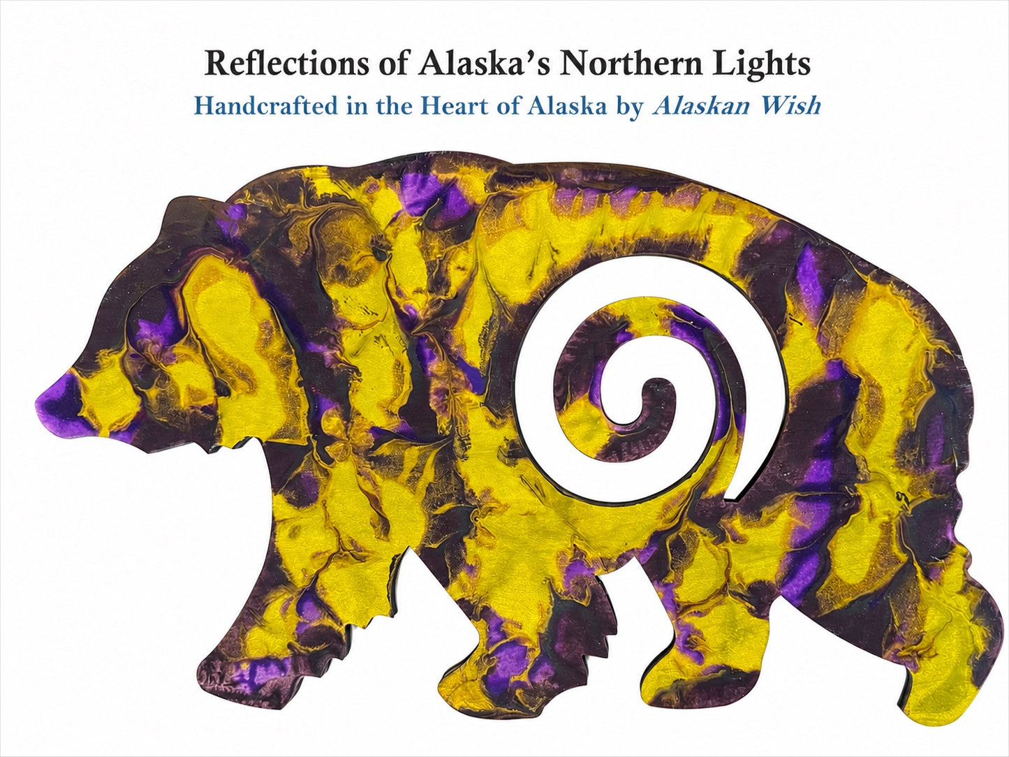 Bear Circle of Life - Reflections of Alaskan Northern Lights Wall Art