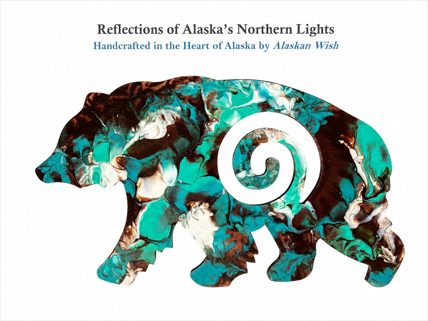 Bear Circle of Life - Reflections of Alaskan Northern Lights Wall Art
