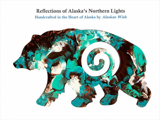 Bear Circle of Life - Reflections of Alaskan Northern Lights Wall Art