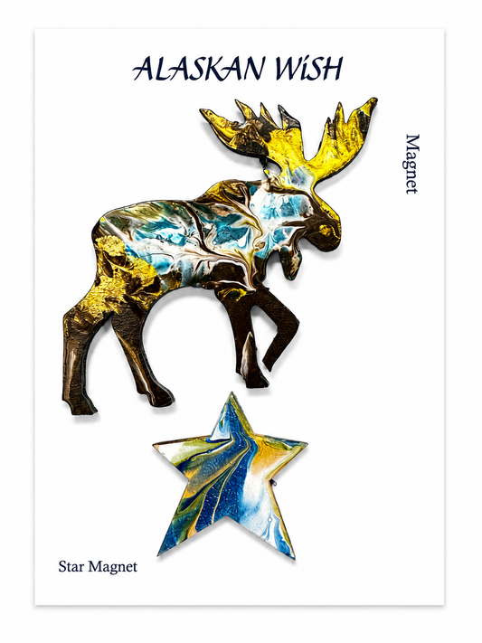 Moose Magnet Hand-Painted / One of a kind. / Art