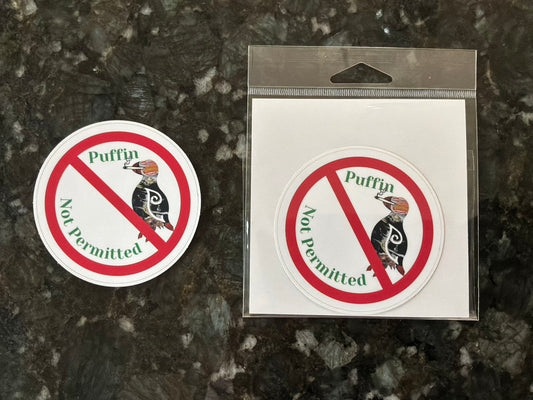Puffin Not Permitted Sticker