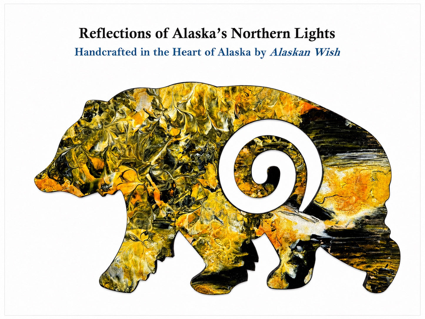 Bear Circle of Life - Reflections of Alaskan Northern Lights Wall Art