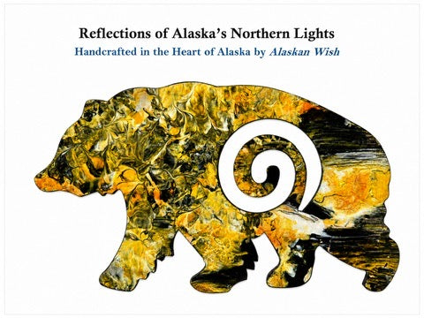 Bear Circle of Life - Reflections of Alaskan Northern Lights Wall Art