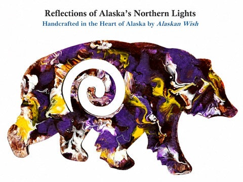 Bear Circle of Life - Reflections of Alaskan Northern Lights Wall Art