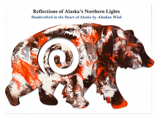 Bear Circle of Life - Reflections of Alaskan Northern Lights Wall Art