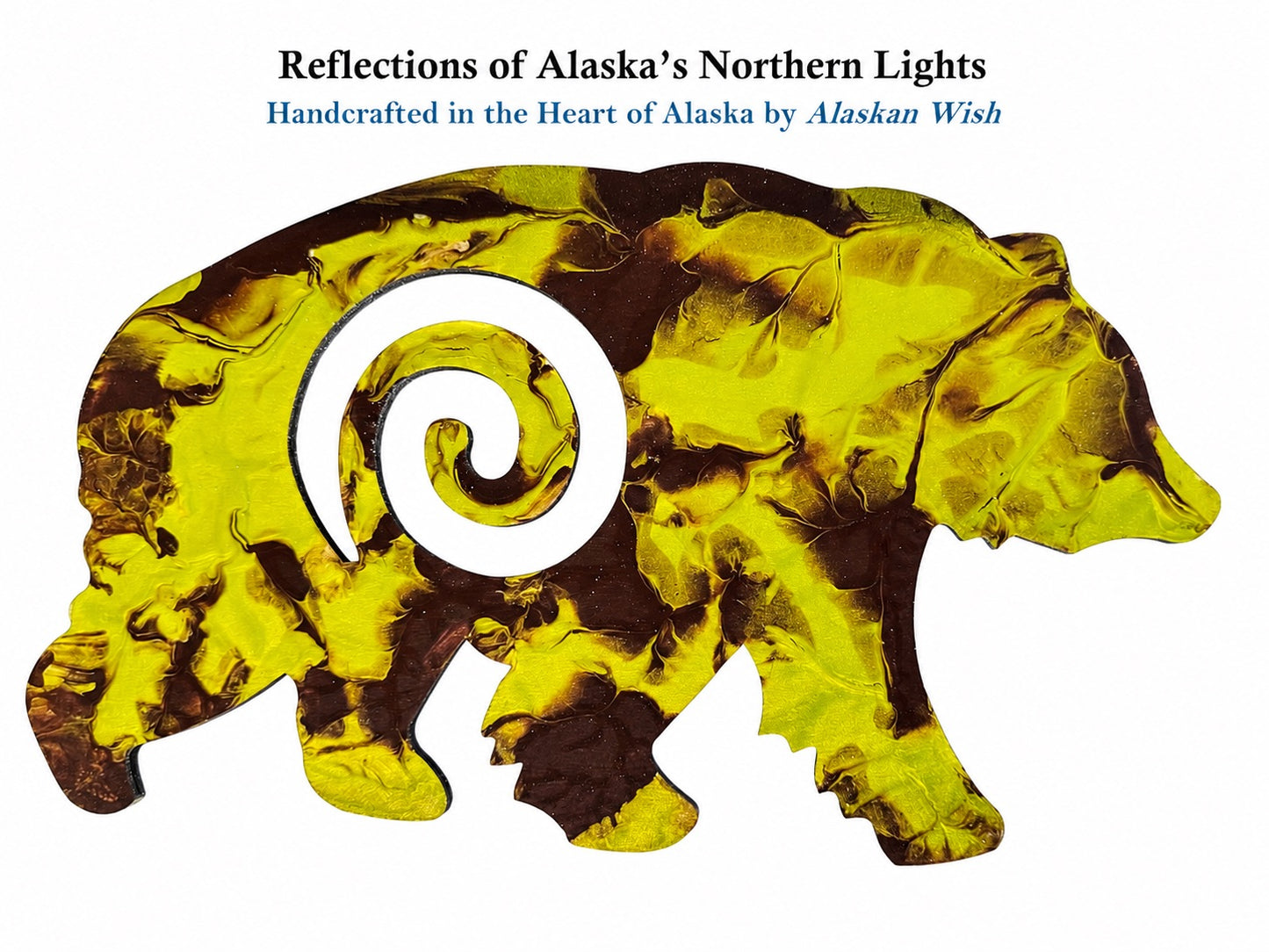 Bear Circle of Life - Reflections of Alaskan Northern Lights Wall Art