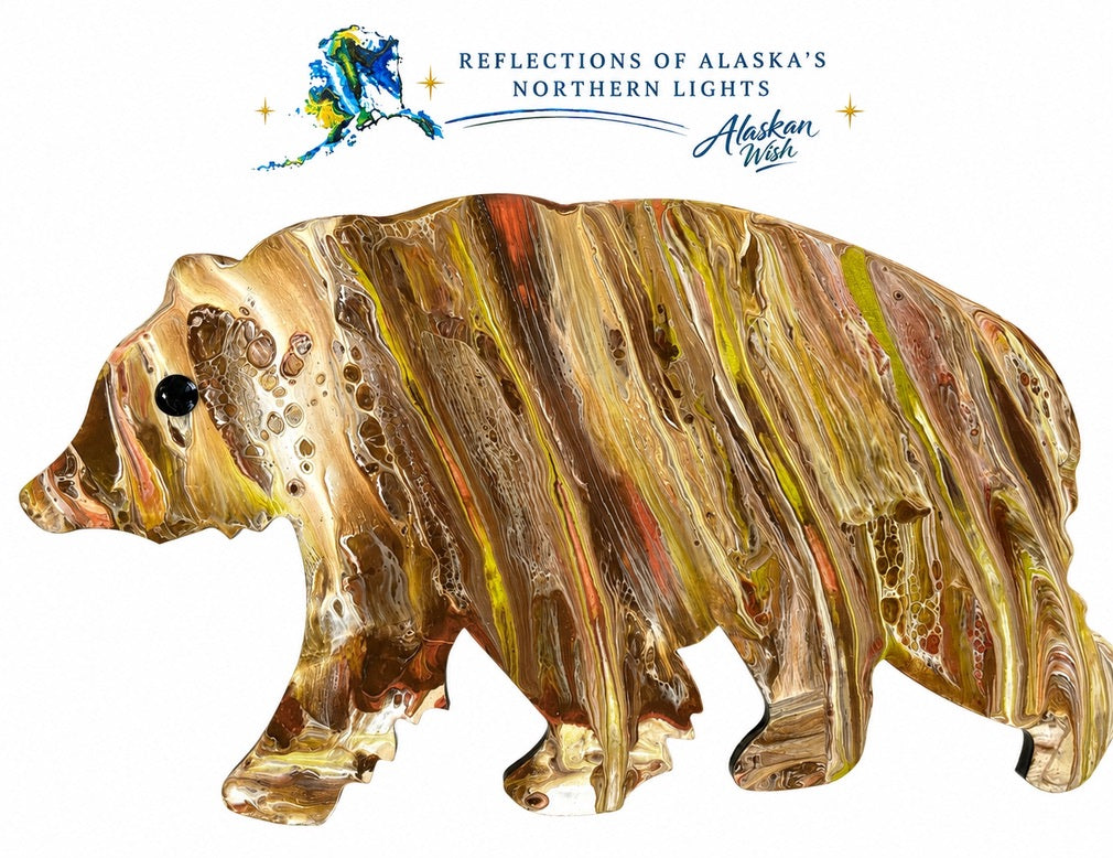 Grizzly Bear Northern Lights Wall Art