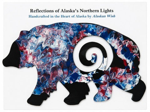 Bear Circle of Life - Reflections of Alaskan Northern Lights Wall Art