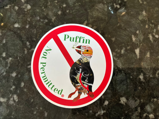 Puffin Not Permitted Sticker