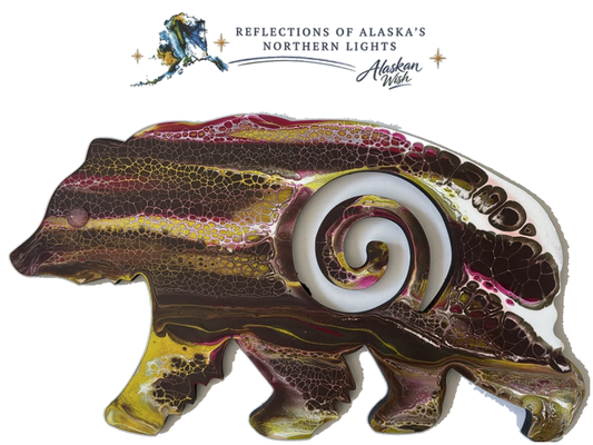 Bear Circle of Life - Reflections of Alaskan Northern Lights Wall Art