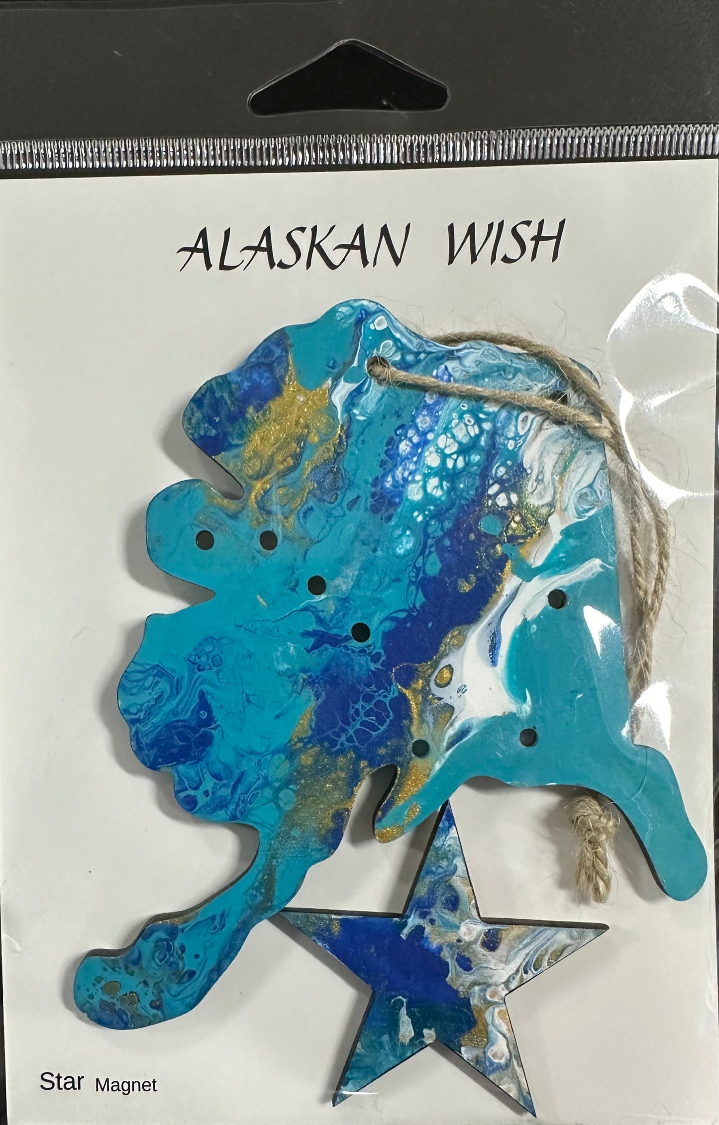 STATE OF ALASKA ORNAMENT (With Big Dipper Drilled Out)