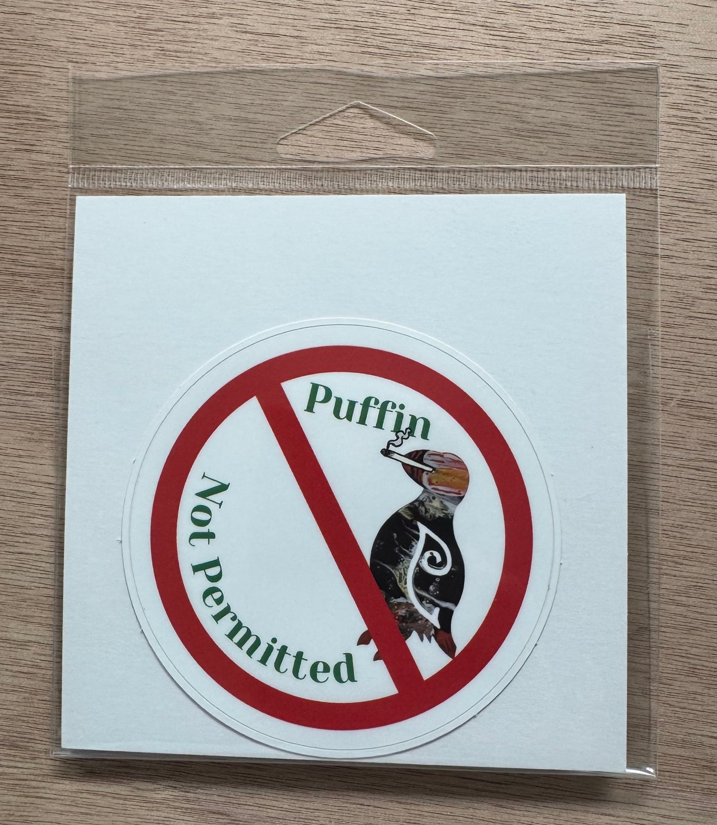 Puffin Not Permitted Sticker